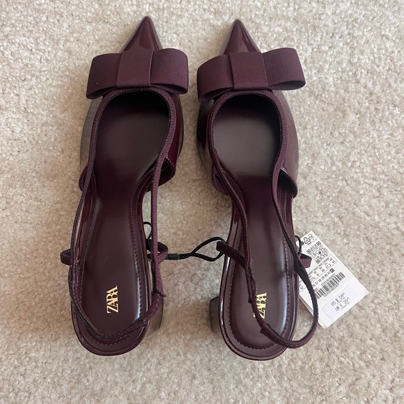 Zara Shoes - ZARA slingback heeled shoes with bow